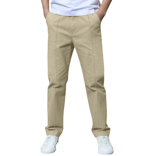 Boys' Stretch Chino Pants Khaki Pull-On 4-5 Years