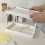 White Plastic 2-Tier Desktop Storage Rack 11.02x7.09x5.91 6