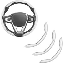Carbon Fiber Steering Wheel Cover 3-Piece Universal 15-Inch
