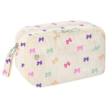 Leuke Etui voor Meisjes, Grote Corduroy Etui met Rits, Esthetische Etui met Compartimenten D