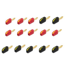 15pcs 4mm Solderless Quick Connect High Current 32A Banana Plug Wire Connector Power Testing Instrument Plug for Musical