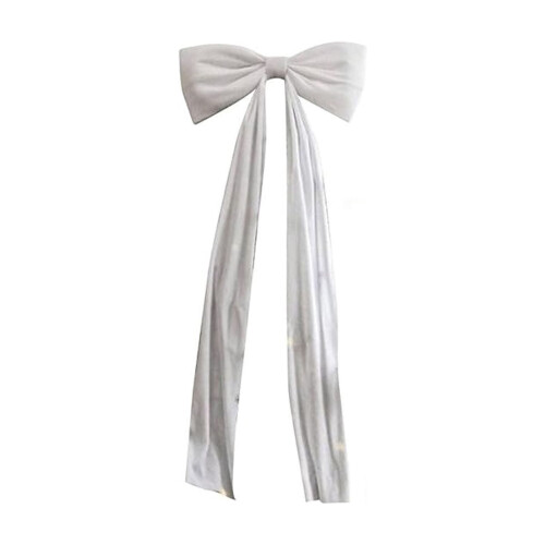 Velvet Christmas Bow White 71x20in 1