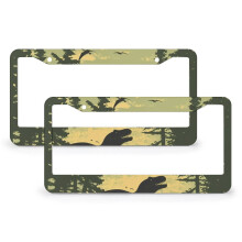 Dinosaur Trailer License Plate Frame Aluminum 2 PCS