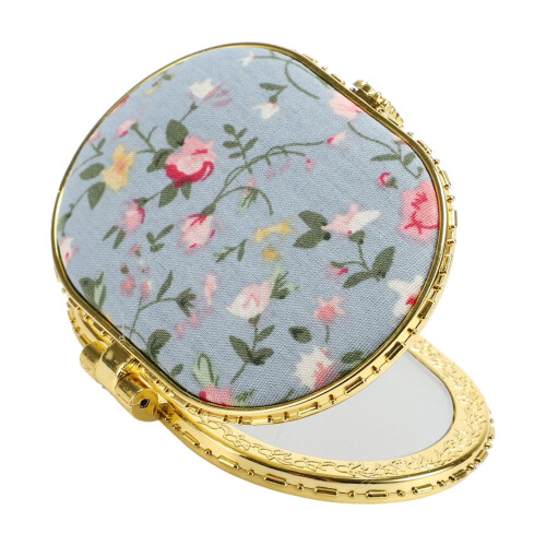 Compact Mirror for Purses Flower Blue 1 Pc