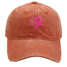 Cancer Hats Pink Ribbon Embroidered Denim Baseball Cap