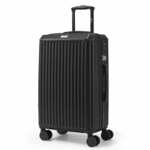 LUGG SkyRover 24In Hard Shell 66x44x25cm Suitcase, TSA Lock, 360 Degree Wheels, Internal Pockets, Airline Approved, Black
