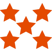 Orange Star Decal Stickers Gloss Finish 8.5 Inch Pack of 5
