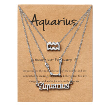 Constellation Zodiac Necklace Gold Plated Silver 3 pcs