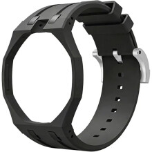 Case Band Keramiken Schutzhülle Silikon Sportarmband Uhr in Armband für  X AP Royal  Schwarz Umwandeln