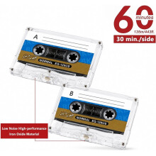 10 Pcs Cassette Tape, Blank Audio Cassettes for Recording Music, 60 Min, for Language-Learning Player and Recorder