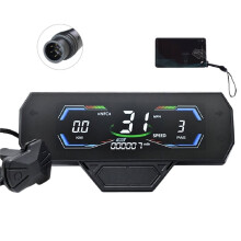 Pantalla de Velocímetro LCD NFC H3C para e-Bike 24V/36V/48V/60V/72V UART Medidor Animado A Color para Scooter Eléctrico 6PIN