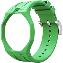 Funda de Cerámica Protectora Correa de Silicona Deportiva Convierte Reloj A Pulsera para X AP Royal Verde