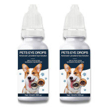 Augentropfen für Hunde und Katzen, Hundeaugenwäsche, Unterstützung bei Katarakten mit Lanosterol-Formel, Linderung bei Juckenden Augen, 2 X 10 Ml