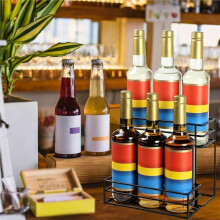 Stojak na Syrop do Kawy (Pojemność 6 Butelek), Organizer do Kawiarni i Kuchni, Mały Stojak na Wino do Baru, dla Rodziny i Przechowywania