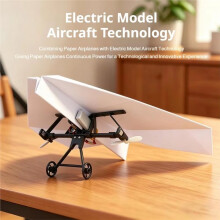 RC Paper Airplane Kit, Remote Control Plane with Gyro Stabilizer & Dual Propellers, DIY Foldable Flying Toy, STEM Toy