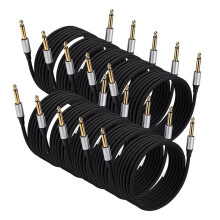10 Pezzi Cavo per Chitarra da 10 Piedi 6,35 mm, Cavo Audio da 6,35 mm A 6,35 mm per Chitarra, Batteria, Dispositivo Audio