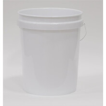 Seau Rond Multifonction de 5 Gallons en Plastique Blanc, Ensemble de 2, Poignée Confortable, Design Empilable, Facile à Nettoyer