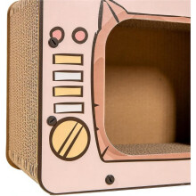 Cat Scratching House, TV Shape NoSlip Interactive Climbing Cardboard for Furniture Protector Enrichment