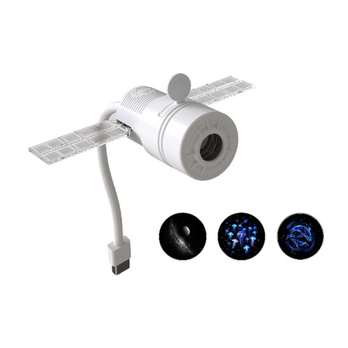 Star Projector Night Light USB Projection Lamp Adjustable Brightness LED Ceiling Projection Lamp 3 Slides