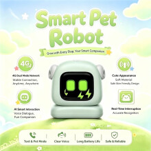 4G WiFi AI Electronic Pet Intelligent Robot Voice Dialogue Translation Kids Companion Educational Toy Gift Green
