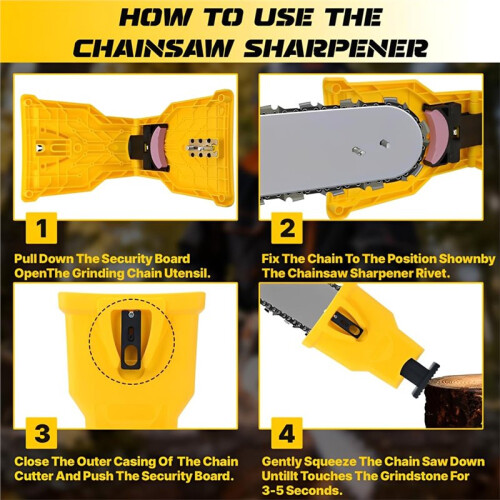 Chainsaw Sharpener Portable Chain Saw Blade Sharpener Kit for 12''-22'' , Universal Sharpener Tool, Chainsaw Chain