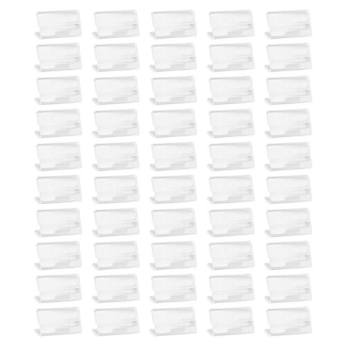 50pcs  Acrylic Display Stands 4x2cm Clear Rectangular Name Tags Card &Label Holders for Retail Stores for Showcasing