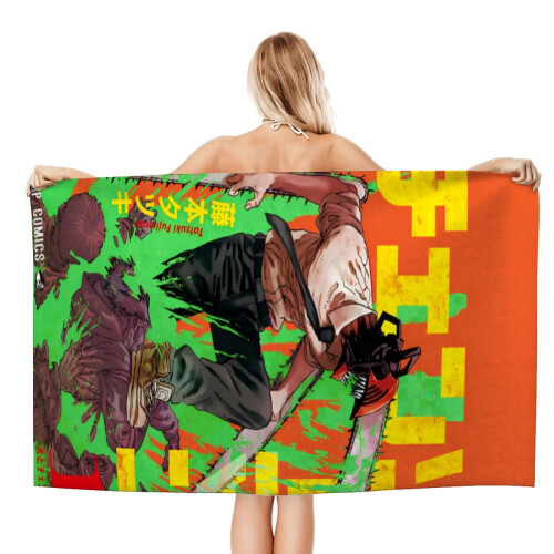 Chainsaw Man Beach Towel Quick-Drying Sand-Proof 30.7x59in