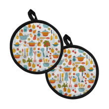 Round Pot Holders Heat Resistant 8 Inch 2 Pack