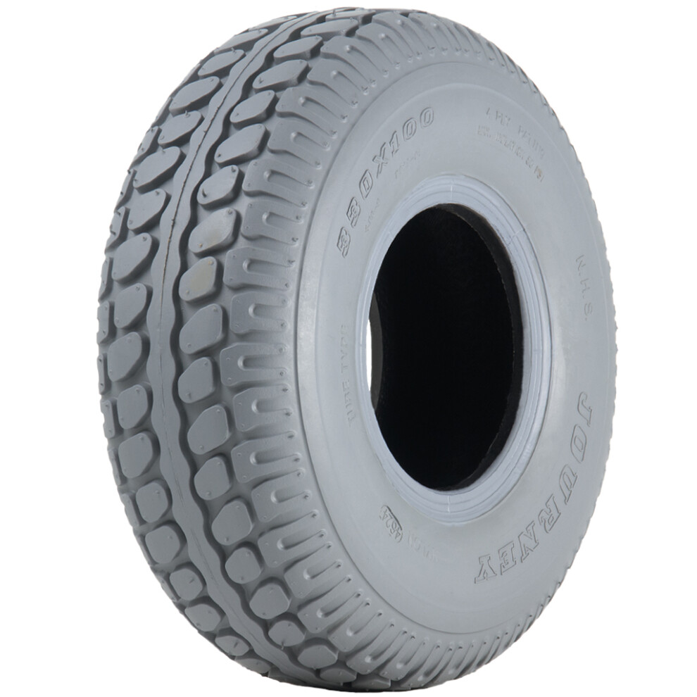 Journey 330X100 Mobility Scooter Tyre Grey Block Pneumatic 4-Ply Non Marking 400-5 P525