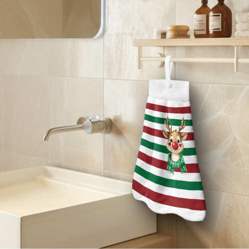 Christmas Deer Hand Towels Soft Absorbent Washable 2 Pack 2