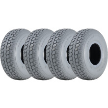330x100 Mobility Scooter Tyres Grey Block Pneumatic Non Marking 400-5 (Set of 4)