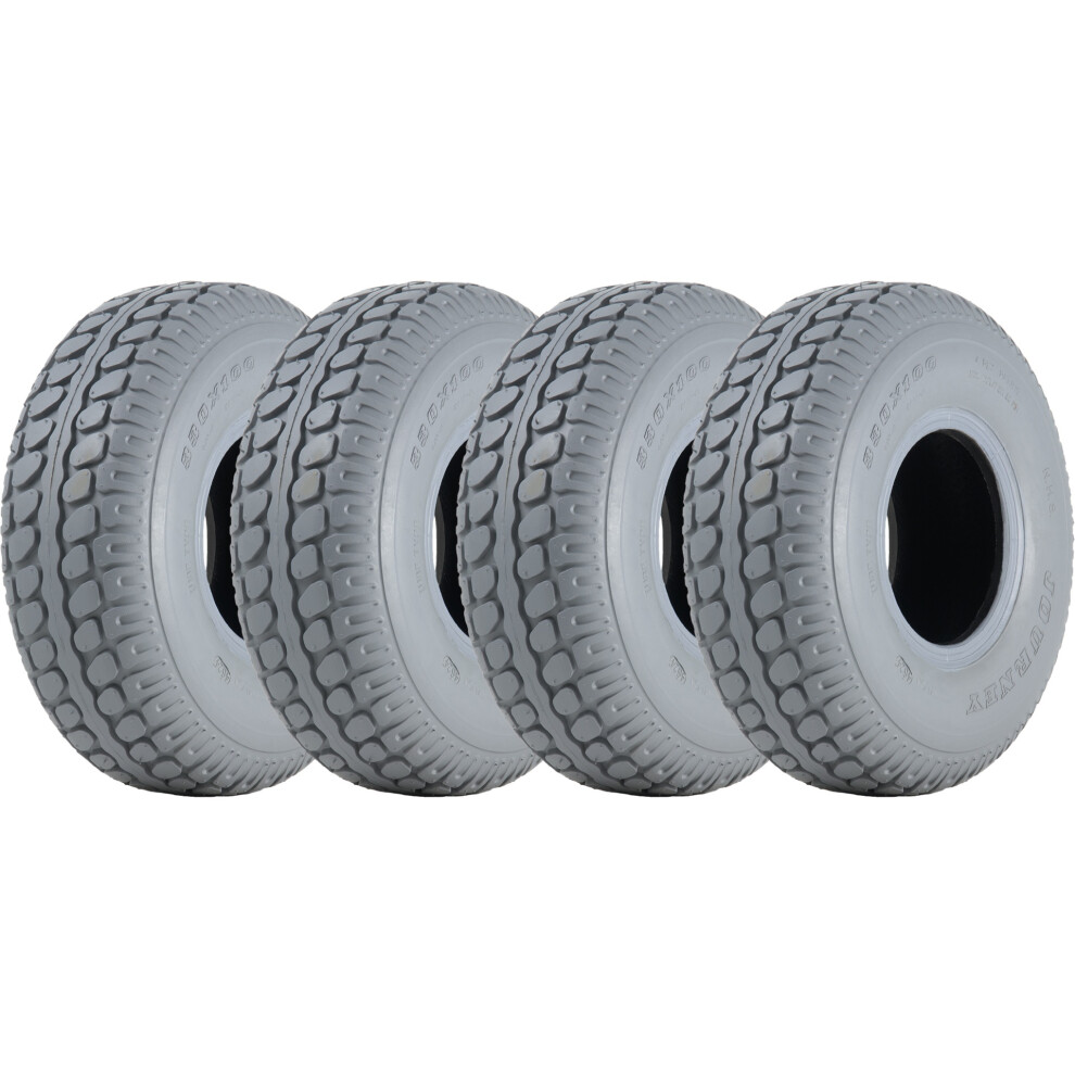 Parnells 330X100 Mobility Scooter Tyres Grey Block Pneumatic Non Marking 400-5 (Set Of 4)