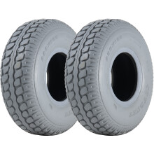 330x100 Mobility Scooter Tyres Grey Block Pneumatic Non Marking 400-5 (Set of 2)