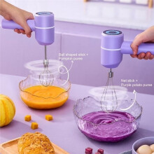 Batteur à Œufs Électrique Rechargeable en Acier Inoxydable, Fouet à Crème Résistant à la Rouille, Mousseur à Lait Anti-Chute A