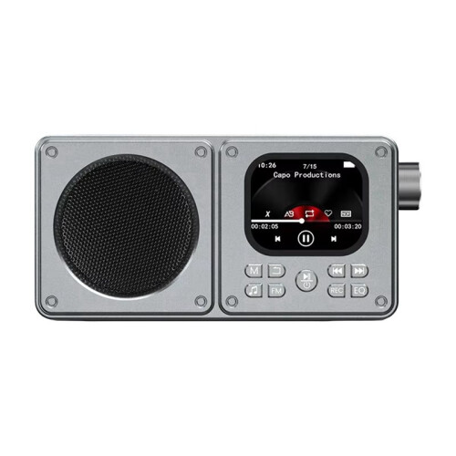 Rádio FM Portátil com Alarme, Rádios Relógio, Gravador, Tela IPS de 2 Polegadas, Reprodutor de Vídeo MP3, Caixa de Som  8G