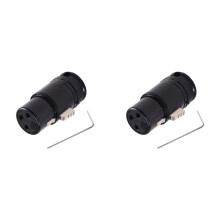 2X Female to Female Compact XLR Microphone Solder Adapter 3 Pin Black Shell XLR Solder Connector Female
