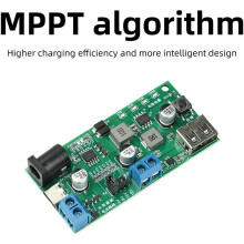 Placa de Control de Cargador Solar MPPT 5V-18V con Salida USB 5V/2.1A para Regulador de Panel Solar de Batería de Litio de 3.7V