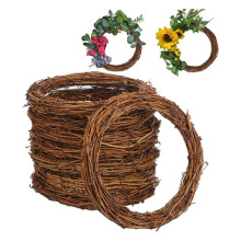 6 Pcs 8 Inch Natural Grapevine Wreath Set, Hand-Woven Vine Branch Wreaths for DIY Crafts, Christmas Decorations