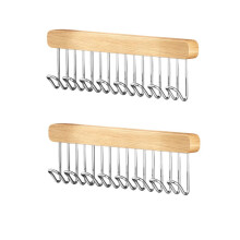 Tige de Valet de Placard 2 Pièces, Porte-Ceinture Rétractable avec 8 Crochets, Tige de Garde-Robe Rétractable de 12 Pouces pour Porte-Ceintures,