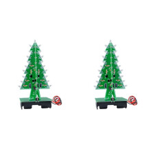 2X DIY Kerstboom LED Kit - Knipperende Lichten Circuit Kit voor Feestelijk Elektronisch Plezier Kleurrijk