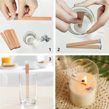 0.04'' 2X-Thicken Crackling Wood Wicks for Candle Making, Smokeless Wood Wicks, 100 Pcs