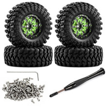 1,3 Zoll Beadlock Gummiräder Reifen für 1/18 für TRX4M Ascent-18 1/24 für Axial SCX24 Upgrade Teile Grün