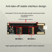 MCIO X8 Naar PCIe X16 4.0 Uitbreidingskaart MCIO X8 Naar PCIe X16 Adapterkaart voor GPU AI Training VFX Render Werkstation