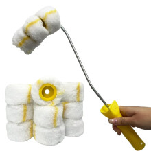 Fundas de Rodillo de Pintura para Tuberías, Cubiertas de Rodillo de 3 Ruedas con Marco, Rodillos para Pintar Tuberías, Pintura de Contornos