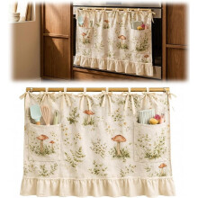 Oven Skirt Curtain, Oven Skirt Curtain for Door with Pockets, Modern Farmhouse Kitchen Decor,for Dishwashers