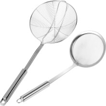 Ensemble de Passoire Araignée et de Tamis Fin, Passoire de Cuisine avec Long Manche, pour la Cuisson et la Friture