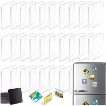 50-Pack 2x2 Inch Clear Acrylic Square Photo Frame Magnets for DIY Scrapbooking &Office Decor