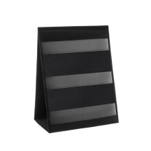 3-Laags Dubbelzijdige Boekenlegger Displaystandaard, 6-Pocket Draagbare Desktop Houder voor Boekenleggers, Zwarte Desktop Display Rek