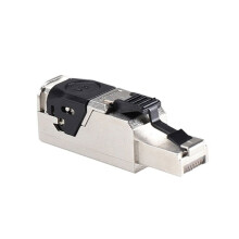 RJ45 Connector 5G Shielded Tool-Free RJ45 Connector No-Crimp Ethernet Crystal STP Network Plug CAT6A