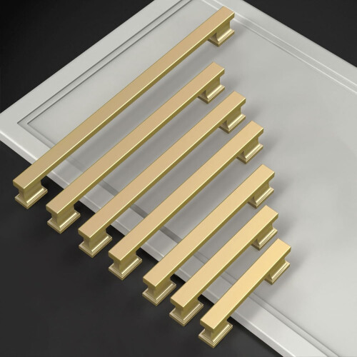 Brushed Gold Cabinet Pulls 96mm Center 10 Pack 1
